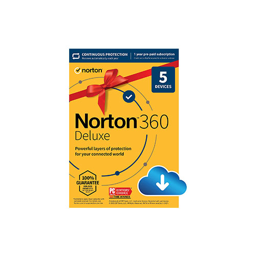 Norton 360 Deluxe – Antivirus software for 1 Year-5 Devices